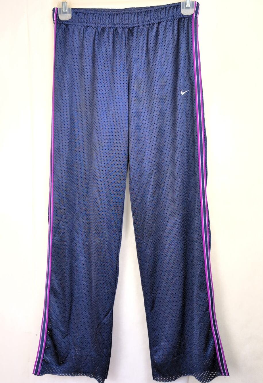 Nike Y2K mesh track pants Size XL Navy Purple side stripe Streetwear Athletic